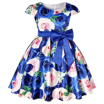 Suknelė Mergina 2020 Metų Vasaros Vaikų Drabužių Gėlių Spausdinti Lankas Dekoro Princesė Suknelė Gėlių Vest Suknelės Mergaitėms 