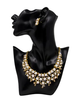 Vestuvių priedai nuotakos papuošalų, bižuterijos dubajaus aukso spalvos imituojamas perlų vėrinį stud auskarai nemokamas pristatymas