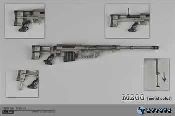 1/6 metalo spalvos M-200 šautuvas ginklas modelis ZY15-11, 12