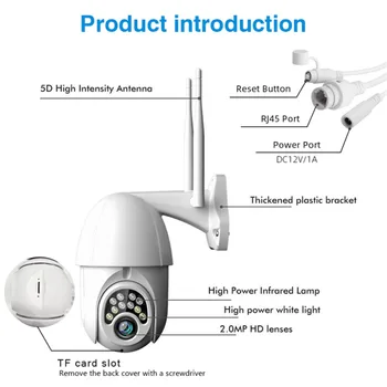 1080P IP Kamera WIFI Bevielio Lauko CCTV HD PTZ Smart Home Security IR Cam MUS