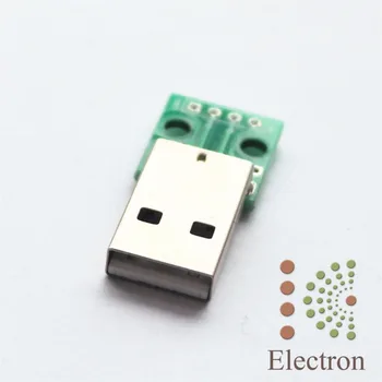 10vnt/set USB kištukinė Jungtis Konvertuoti Į PCB Lenta Lydmetalis 4-Pin CINKAVIMAS 2.54 mm Žingsnio Bendrojo