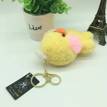 12cm Mielas Mini Geltona Antis Pakabukas Lalafanfan Kavinė Mažas Duck Key Chain Mergina Lėlės Vaikas Žaislas