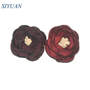 13pcs/daug 1.2 colių Mini Petti Rožių Žiedų Derliaus Poliesteris Gėlių su Stamen 