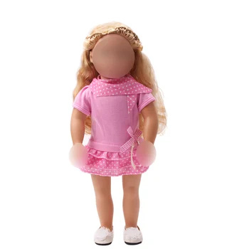 18 colių Mergaičių lėlės suknelė Graži rožinė suknelė Amerikos naujas gimęs drabužiai, žaislai tinkami 43 cm kūdikio ts51