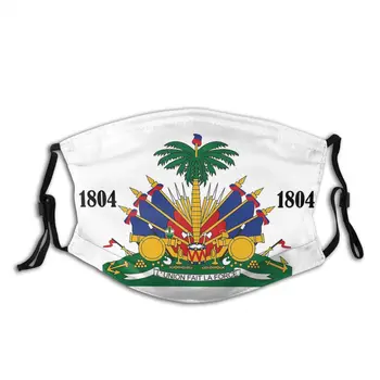 1804 Haitis herbas Daugkartinio naudojimo Burnos, Veido Kaukė su filtru, Dulkių, Vėjo Įrodymas, Poliesteris apsauginis Dangtis Mufelinė Vyrai Moterys