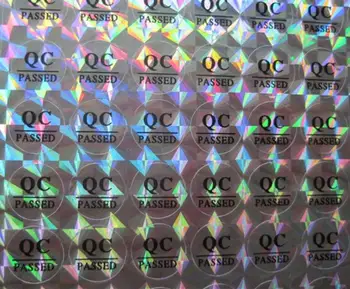 1cm skersmens 10000pcs lipdukai languotas sidabro QC PRAĖJO etiketės QC turas kokybės kontrolės lipdukas, etikete