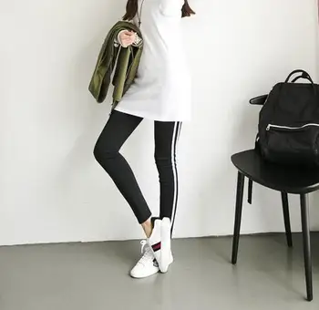 2018 Naujas Modelis Šoninės Juostelės Moterų Atsitiktinis Legging Ziajać Plius Dydis, Mažas Juosmens, Drūtas Moteris Aukštos Kokybės Kelnės