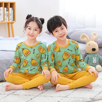 2020 m. Rudenį Vaikai Pižama, Mergaitės Berniukai Sleepwear naktiniai drabužiai Kūdikiams, Kūdikių Drabužiai Gyvūnų Animacinių filmų Pajama Komplektai Medvilnės Vaikų Pižamos