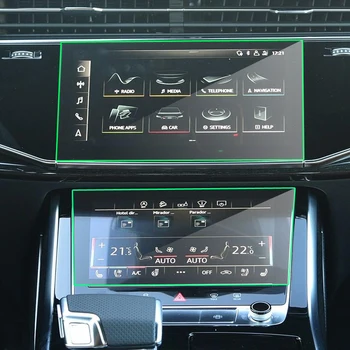 2vnt Grūdintas stiklas, apsauginė plėvelė Audi Q7 Q8 2019 2020 Automobilių GPS navigacijos kino ekranu Anti-scratch Plėvele