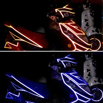 46m Atspindintis Lipdukas Raudona Mėlyna Dekoratyvinis Lipdukas Lipni Juosta Kūno Juostele Automobilių VISUREIGIS Motociklas