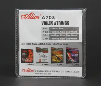 5 Rinkiniai Daug Alice Nerūdijančio Plieno Core Nikelio Sidabro Smuiko Stygos A703