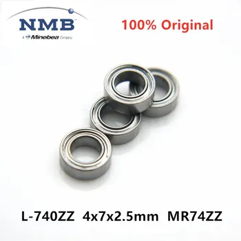 50pcs originalus NMB Minebea L-740ZZ 4x7x2.5mm MR74ZZ ABEC-5 didelės spartos miniatiūriniai giliais rutulinis guolis 4*7*2.5