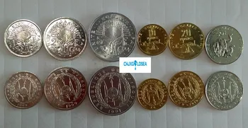 6pcs prancūzijos Džibutis monetų originalios monetos Ne išplatinti 1-2-5-10-20-50 frankų retai
