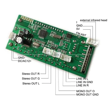 AC/DC 12V Bluetooth imtuvas, MP3 Grotuvas, SD Modulis USB skaitmeninis LED FM Stereo Automobilinį MP3/ WAV dekodavimas USB/SD/BT Player