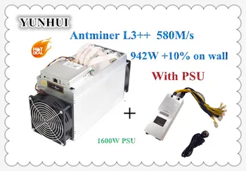 ASIC Chip Miner naudojamas ANTMINER L3++ 580M Su PSU Scrypt Miner IP Litecion Kasybos Mašinos Geriau Nei ANTMINER L3+ S9 S9i
