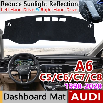 Audi A6 C5 C6 C7 C8 4B 4F 4G 4K 1998~2020 neslystantis prietaisų Skydelio Kilimėlis Padengti Trinkelėmis skėtį nuo saulės Dashmat Kilimų Automobilių Reikmenys S-line