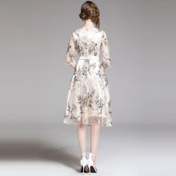 Borisovičius Moterų Vasaros Atsitiktinis Suknelės Naujos 2019 Mados Gėlių Siuvinėjimas Kelio ilgis-line Ponios Elegantiškas Šalis Suknelės N1078