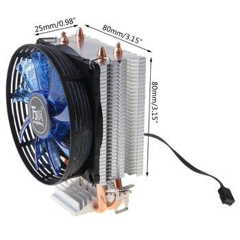CPU Cooler Master 2 Vaiskiai Variniai Šilumos vamzdžiai, Ventiliatorius su Mėlyna Šviesa Įšaldyti Bokštas Aušinimo Sistemos Ventiliatoriai su PWM
