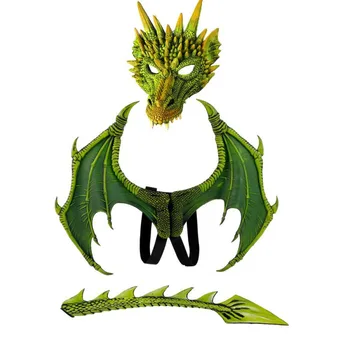 Demonas Dragon Cosplay Kostiumų Dinozaurų Rinkinys Sparno ir Kaukes Kalėdų Halloween Carnival Vaikas, vaikai Dovanų Šalių Rekvizitai