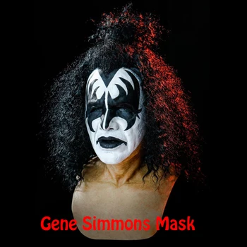 Demonas Kostiumo Aksesuaras Cosplay Kaukės Kiss Gene Simmons Latekso Kaukė Tušus Helovinas Deluxe Mascarillas Veido Kaukės Suaugusiems