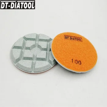 DT-DIATOOL 3pcs Smėlis#100 Deimantų Dervos Obligacijų Betono Poliravimo Šluostės Šlifavimo Diskai, Remontas, betono Grindų Dia 100mm/4
