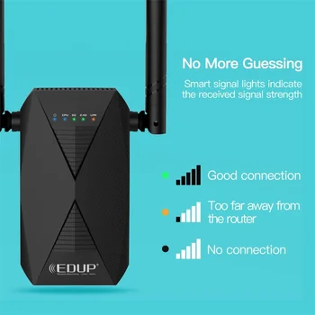 EDUP 1200M WiFi Kartotuvas Dual Band 2.4 G&5 ghz WiFi Extender Wireless 802.11 AC Router Signalas, Booster namų Wlan Uosto Stiprintuvas