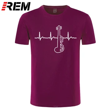 Elektrinis Smuikas Širdies Plakimas T-Shirt Specialios Priemonės, Dovanų Medvilnės, Trumpomis Rankovėmis O-Kaklo Marškinėliai Topai Vasaros Juokingas Cool T-Shirt