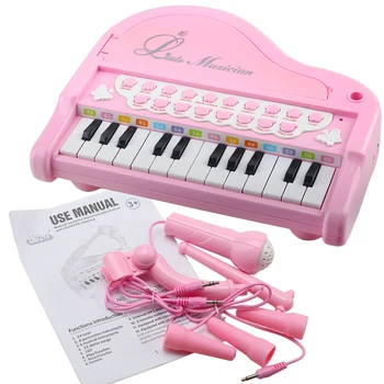 Fortepijono Klaviatūra Žaislas Vaikams 24 Klavišai Pink skirtas Vaikams Gimtadienio Dovanos Kūdikių Mergaičių 1-5 Metų amžiaus Amy & Benton