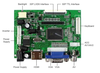 HDMI+VGA 2AV Kontrolės Valdyba Rinkinys LP154WX5-TLA1 LP154WX5-TLA2 1280X800 LCD LED ekrano Vairuotojo Lenta
