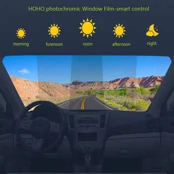 HOHOFILM 45%-75%VLT Photochromic Plėvelė Automobilių, Namų Stiklo Atspalvis, skėtį nuo saulės Smart Optiškai Kontroliuojamas Automobilių Reikmenys Langą Prav