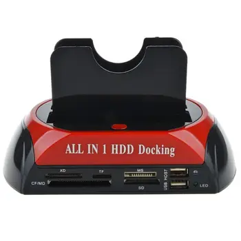 IDE SATA Dual Visi 1 HDD Dokas Docking Station kietas Diskas Hdd 2.5 3.5 Skaitytuvas Usb 2.0 MUMS Išorinio Langelį Talpyklos Atveju