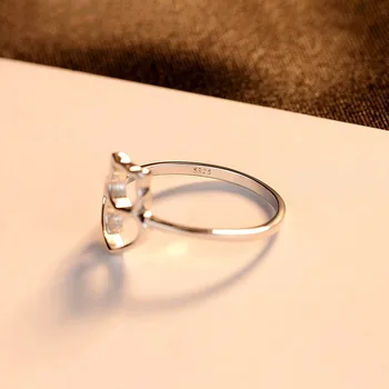 Jellystory Romantiška 925 Sterlingas Sidabro Žiedai Širdies formos Žiedas, skirtas Moterims, Smulkių bižuterijos Vestuvių Dalyvavimo Šalies Dovanos