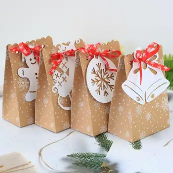 Kalėdų Mažas Santa Claus Saldainiai Mielas Vaikams Dovanų Maišelis Vaikams Kraft Paper Bag Festivalis Partijos Naudai Šalies Apdaila