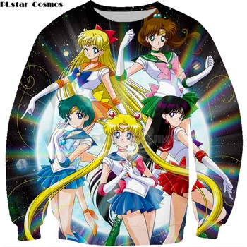 Kawaii Marškinėliai vyrams wemom Viršūnes hoodie palaidinukė Harajuku Saldus 3D Spausdinimo Sailor Moon Prarasti Plius Dydis streetwear Femme -1