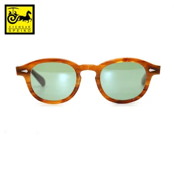 Lemtosh Johnny Deppas Trumparegystė linų spalvos akiniai nuo saulės žalios porlarized progresiniai akiniai nuo saulės SPEIKO vyrams, moterims saulės akinius UV-400 objektyvai