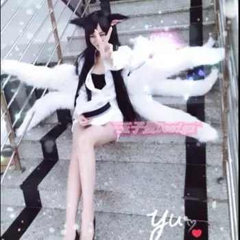 Lol Ahri Cosplay Tail Anime Devynių Tailed Fox Ahri Seksuali Moteris Cosplay Kostiumas