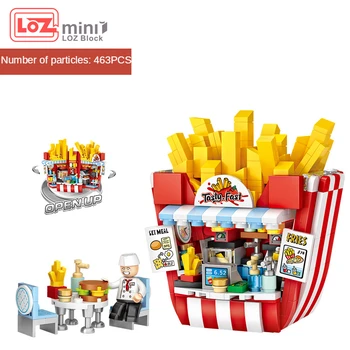 LOZ Mini Tortas Parduotuvė Bulvytės Parduotuvė Blokų Pastato Žaislai, Plastiko Surinkimas Blokai Vaikų Žaislas 