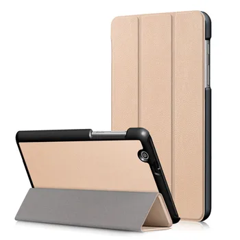 Mados Tri-folding PU Odos Tablet Stand Atveju, Huawei Mediapad T3 7 3G BG2-U01 Apversti Apsauginis Dangtelis Huawei T3 7.0 3G