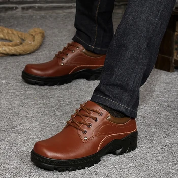 Mados Vyrų butai, batai natūralios odos vyrai batai Minkšti laisvalaikio bateliai nėrinių Aukštos kokybės Juoda vyriška avalynė didelis dydis 47