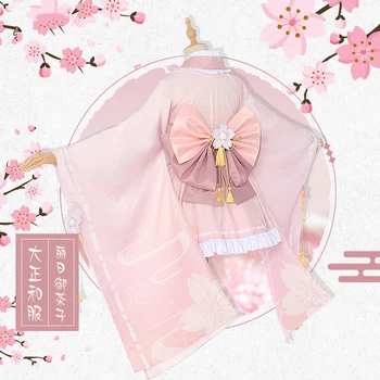 Mano Herojus akademinės bendruomenės Uraraka Ochako cosplay kostiumų mielas rožinis kimono vienodas Litte herojus Anime kostiumais drabužių komplektus, cos ir perukas