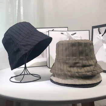 MAXSITI U Medvilnės ir lino Žvejo Skrybėlę Moterų vertikali juostelė baseino skrybėlių mados varpo formos Kibiro Kepurę