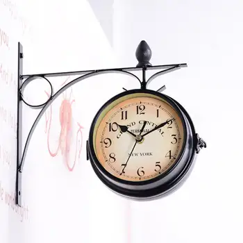 MeterMall Namų Dvipusis Laikiklis Laikrodis Retro Horological Dekoravimas Ornamentais Kambarį Sieninis Laikrodis