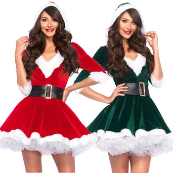 Mielas Kalėdų Senelio Kostiumas Suknelė Kalėdų Elf Kostiumas Moterims