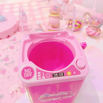 Mini makiažas šepetys valymo electric pink skalbimo mašina, žaislai apsimesti žaisti vaikams, žaislai vaikams, Baldai, Žaislai