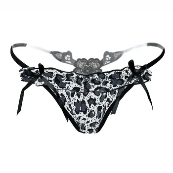 Moterų Sexy G String micro Nėrinių Spausdinti Leopard duobute Thong Kelnaitės Šortai tangas apatinis Trikotažas Underwears Kelnės 2019