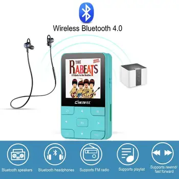 MP4 Grotuvas 16GB/32GB Bluetooth 4.2 Mini Įrašą Sporto Nešiojamų HiFi Muzikos Grotuvas Su FM, Diktofonas, Parama SD Kortele iki 128 gb