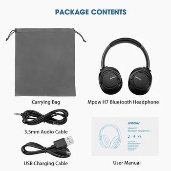 Mpow H7 Klasikinės Bevielės Ausinės Bluetooth laisvų Rankų įranga su Mikrofonu 15Hrs Grojimo bevieles Ausines, skirtas iPhone XS/XR/Xiaomi