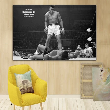 Muhammad Ali, Kovos Drobės Tapybos Sienos Menas Spausdinti Plakatas Kambarį Juoda Ir Balta Šiuolaikinio Meno Cuadros Apdaila