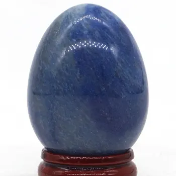 Mėlynas Kvarcas Srityje Kiaušinių Gydymo Reiki Amatų Masažas Piršto Naudotis Feifanstyle natūralaus akmens mineralų 34x44MM