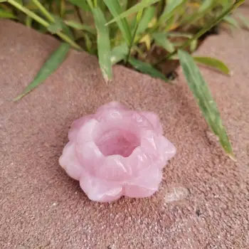 Natūralus Rožių kvarco kristalo Lotus Flower Pink akmenų gėlė